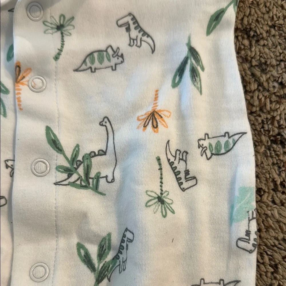 Carter's Green and Orange Footie One Piece with Safari Print